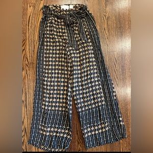EUC, Anthropologie Ett Twa Metzner Black Print Wide Leg Trousers, Women’s Size 2